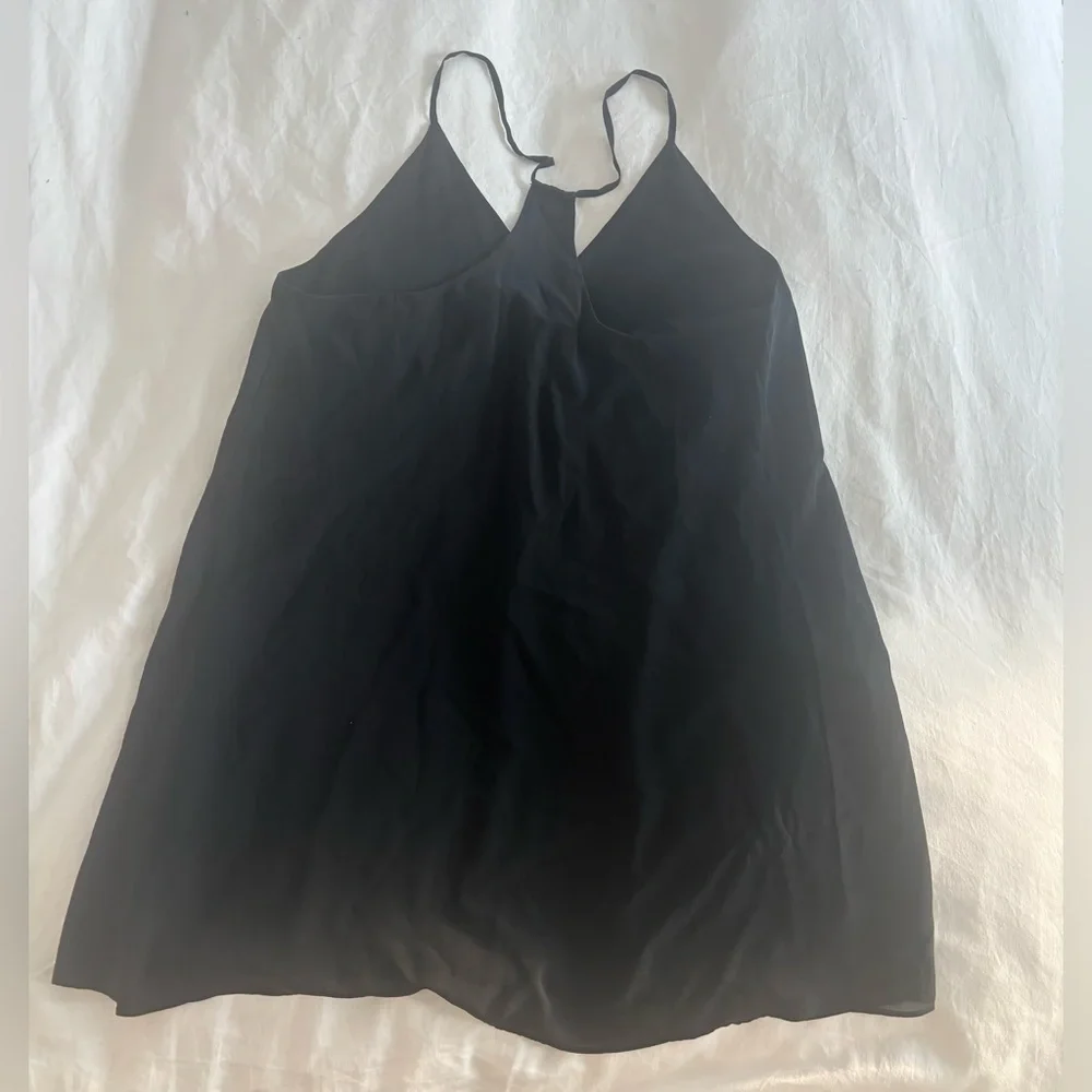 Alice + Olivia Vintage Silk Black Mini Dress: - Picture 2 of 6